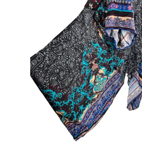 Flying Tomato embroidered open front cardigan duster M/L rayon lightweight - Picture 4 of 7